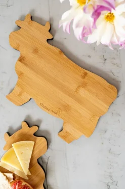 Tabla Co Con Diseño De Vaca De Madera De Bambú