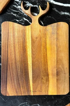 Tabla De Madera De Acacia Con Diseño De Cuernos De Ciervo