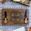 Tabla De Madera Para Quesos Con Dos Cuchillos