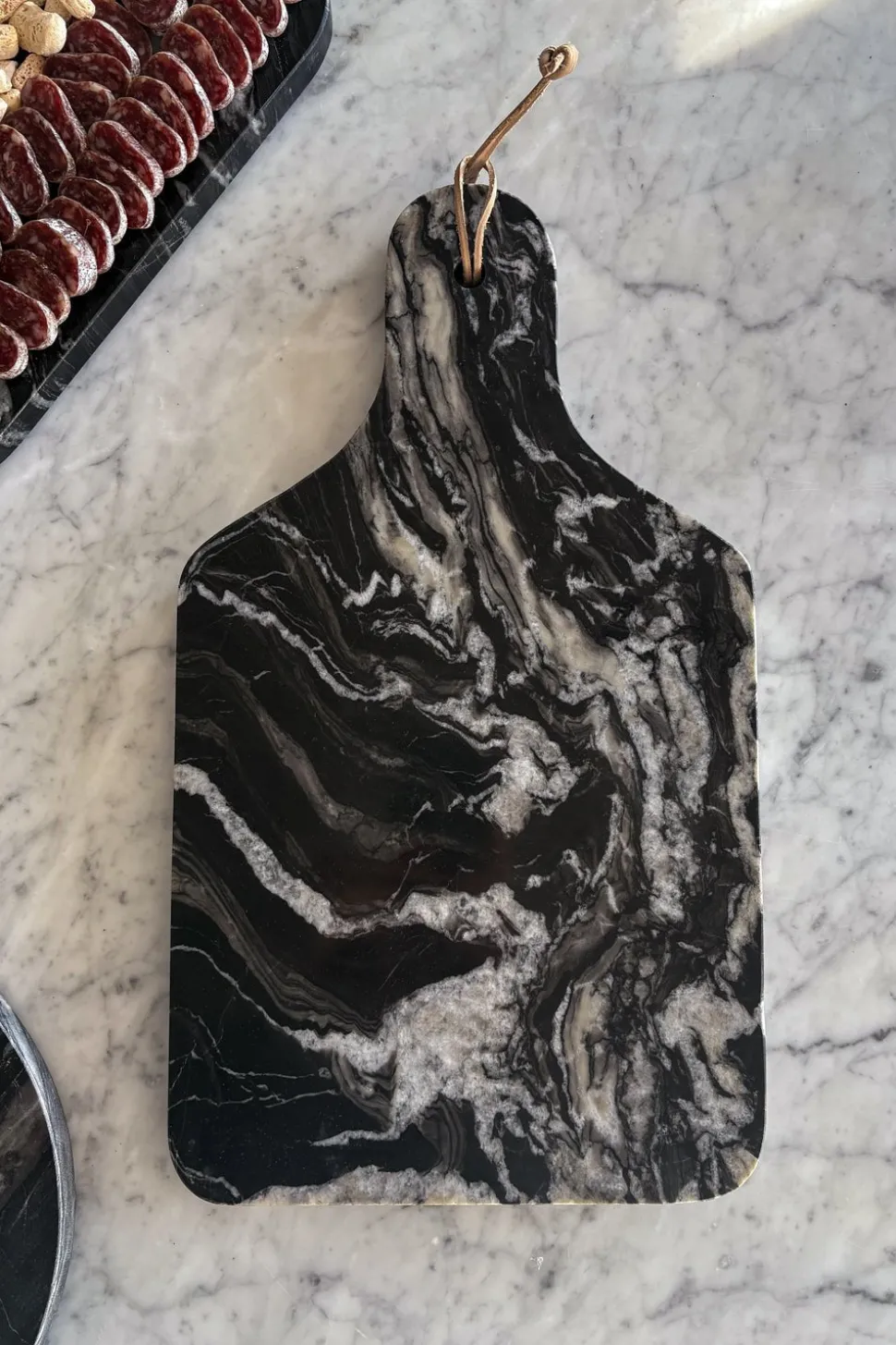 Tabla De Mármol Negra Con Mango