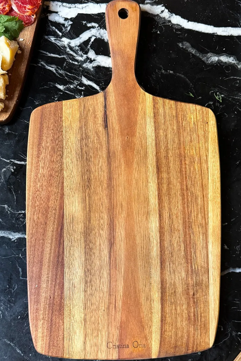 Tabla Rectangular De Madera De Acacia Con Mango
