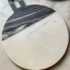 Tabla Redonda De Mármol Negra Y Blanca