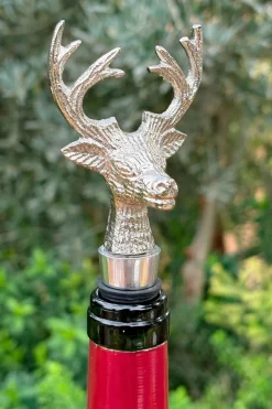 Tapón De Botellas Plateado Diseño Ciervo