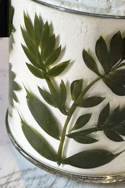 Tarro De Cristal Con Tapa Diseño Flores Verdes