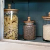 Tarro De Cristal Con Tapa De Madera Pequeño