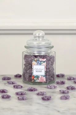 Tarro De Violetas Hexagonal Recién Mamá