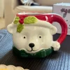 Taza Con Diseño De Oso Polar Navidad