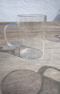Taza De Cristal Con Asa De Colores