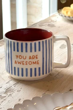 Taza Rayas Azules "You Are Awesome"