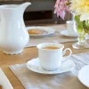 Taza Y Plato Blancos Con Relieve Co