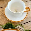 Taza Y Plato Diseño Bambú & Flor Almendro