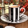 Taza Y Plato Espresso Circus Blanca Y Negra Cristina Oria