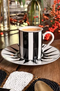 Taza Y Plato Espresso Circus Blanca Y Negra Cristina Oria