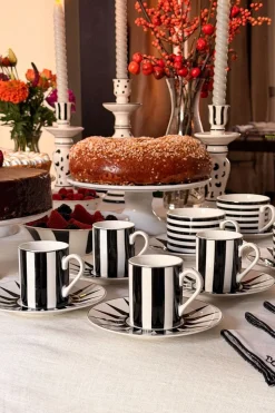 Taza Y Plato Espresso Circus Blanca Y Negra Cristina Oria