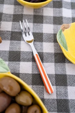 Tenedor Con Diseño De Rayas Naranjas CO
