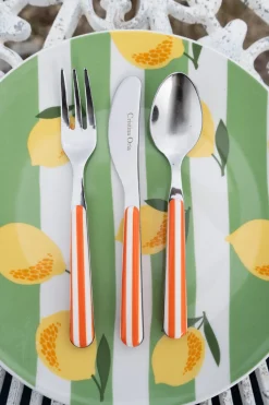 Tenedor Con Diseño De Rayas Naranjas CO