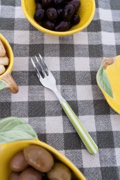 Tenedor Con Diseño De Rayas Verdes CO