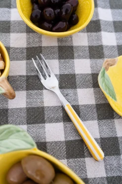 Tenedor Con Diseño De Rayas Amarillas CO