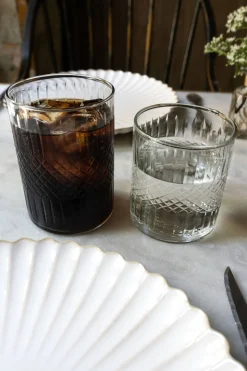 Vaso Cristal Tallado Rombos Grande