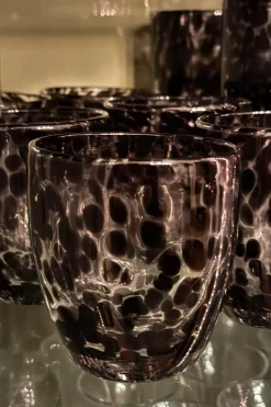 Vaso De Cristal Con Diseño Moteado Negro