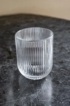 Vaso De Cristal Tallado Transparente