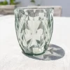 Vaso Verde Acrílico Con Diseño De Rombos
