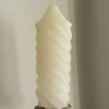 Vela Ancha Con Diseño En Espiral Blanca Grande