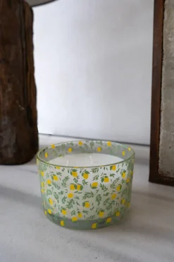 Vela De Tres Mechas Y Aroma Limones