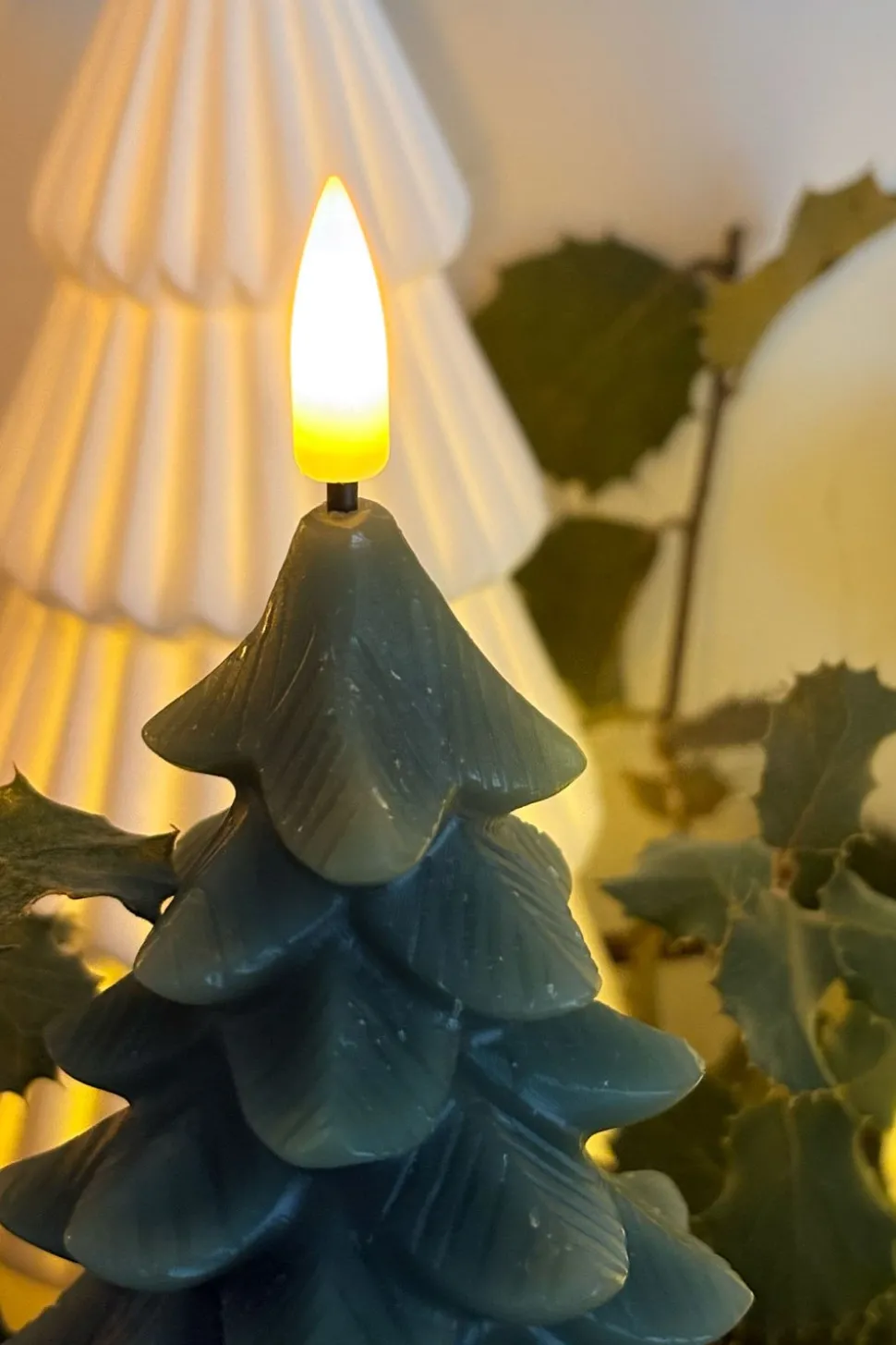 Vela LED Con Diseño De Árbol