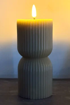 Vela LED Diseño Ondas Gris