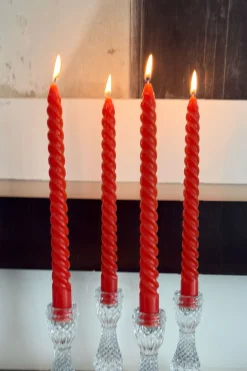 Velas Con Diseño En Espiral Rojas