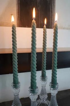 Velas Con Diseño En Espiral Verdes