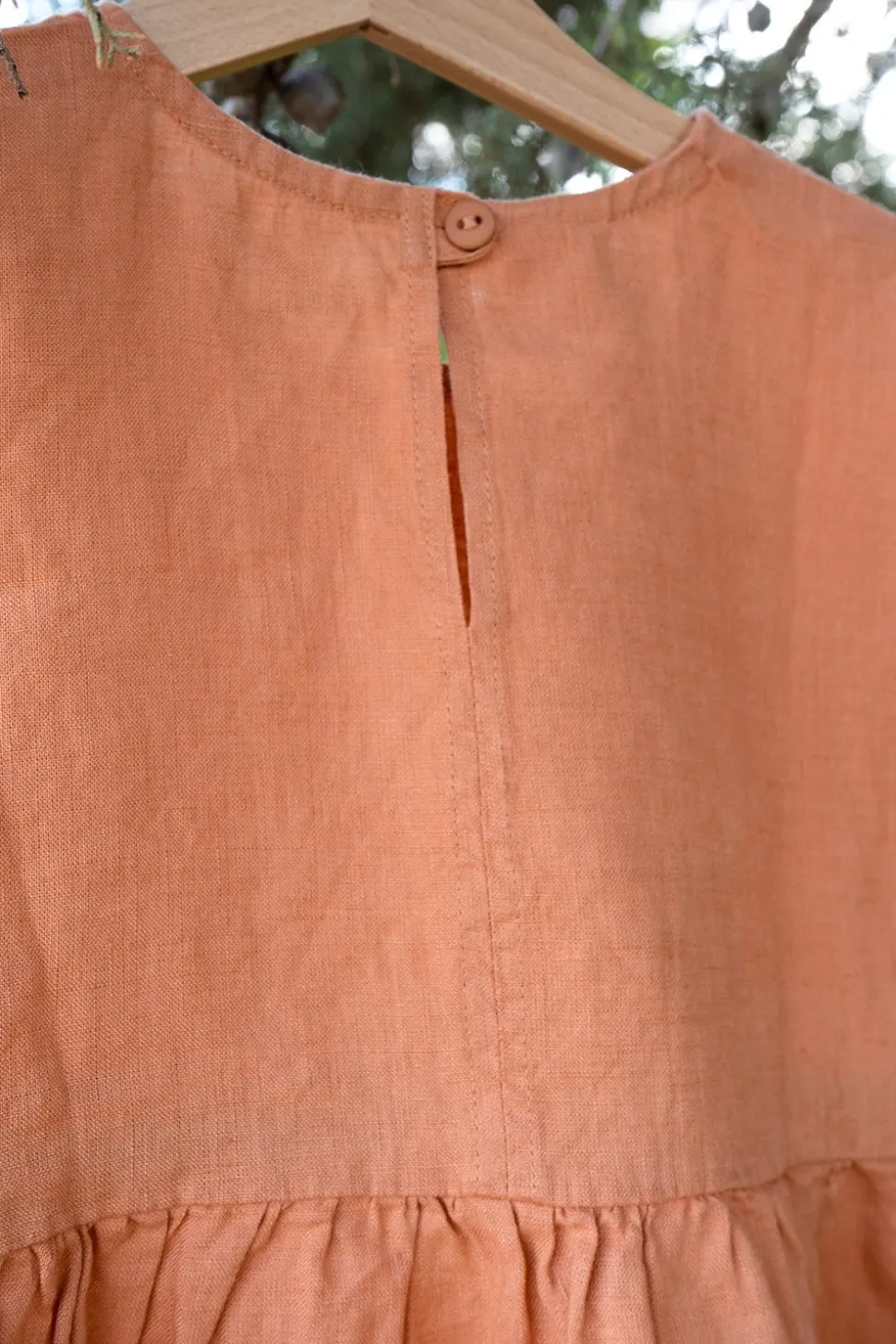 Vestidos De Lino Naranja Niños
